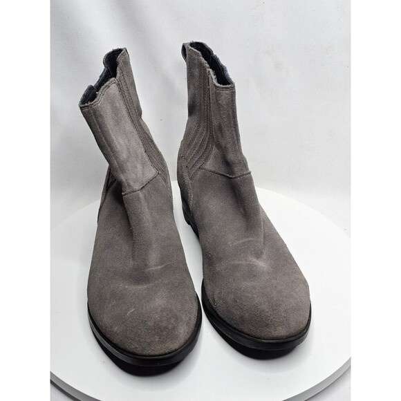 Sorel Womens Lolla Gray Suede Round Toe Pull On Ankle Chelsea Boots Size 8.5 - Picture 4 of 7